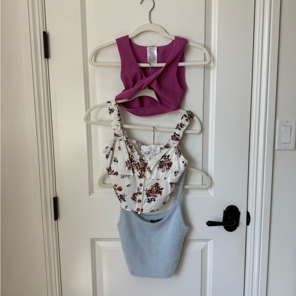 THREE cute crop tops. All size Extra Small